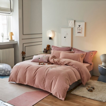 涞澳 2019新款美绒系列四件套 猫咪—浅粉