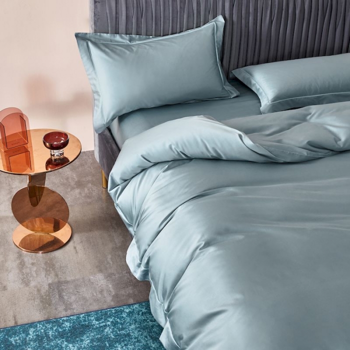 91家纺网 家纺一手货源 找家纺 涞澳 2019新款100支素色双股匹马棉四件套 伯爵兰