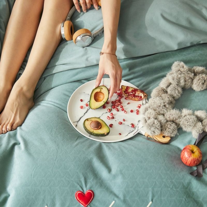 91家纺网 家纺一手货源 找家纺 涞澳 2019新款澳绒系列四件套 爱心—浅蓝