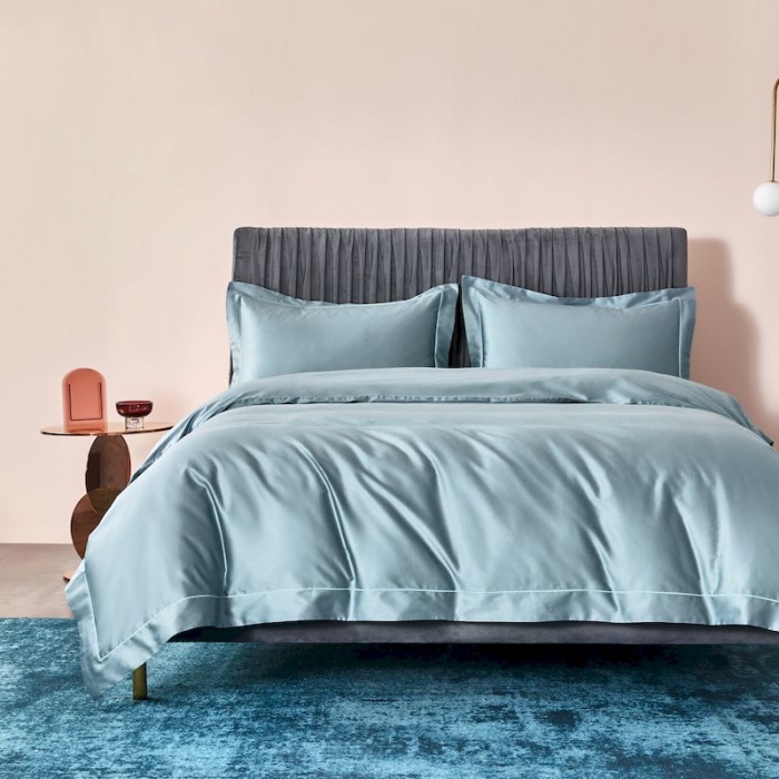 91家纺网 家纺一手货源 找家纺 涞澳 2019新款100支素色双股匹马棉四件套 伯爵兰