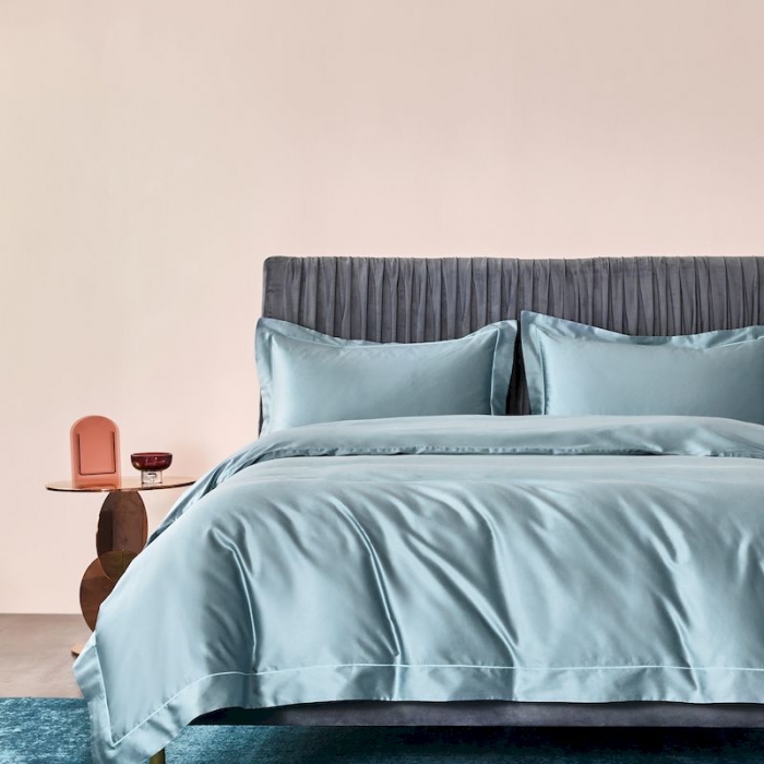 91家纺网 家纺一手货源 找家纺 涞澳 2019新款100支素色双股匹马棉四件套 伯爵兰