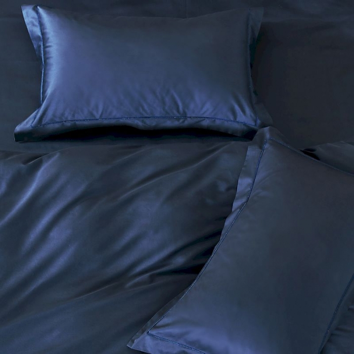 91家纺网 家纺一手货源 找家纺 涞澳 2019新款100支素色双股匹马棉四件套 帝王蓝