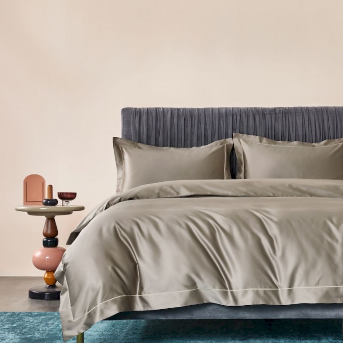 91家纺网 家纺一手货源 找家纺 涞澳 2019新款100支素色双股匹马棉四件套 气质灰1