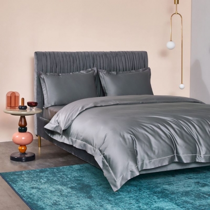 涞澳 2019新款100支素色双股匹马棉四件套 星辰银