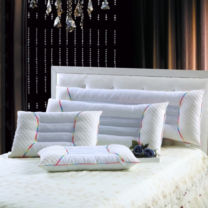 锦绣万家 2017双人枕头情侣枕芯七彩决明子长枕头