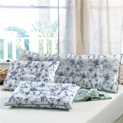 锦绣万家 2017双人枕芯青花瓷长枕头情侣枕