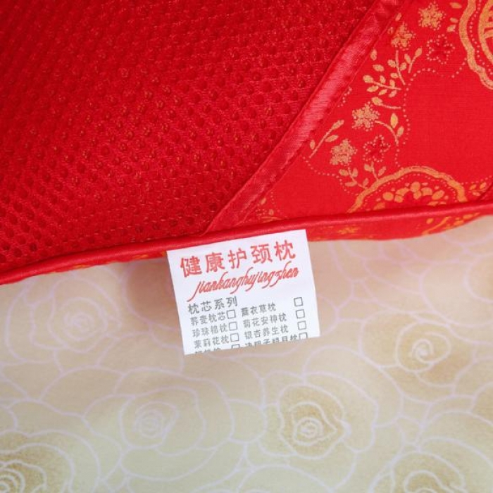 91家纺网 家纺一手货源 找家纺 锦绣万家 2017双人枕芯婚庆枕头加长情侣枕头大红