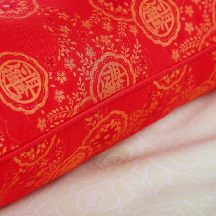 91家纺网 家纺一手货源 找家纺 锦绣万家 2017双人枕芯婚庆枕头加长情侣枕头大红