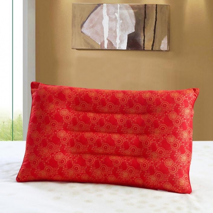 91家纺网 家纺一手货源 找家纺 锦绣万家 2017双人枕芯婚庆枕头加长情侣枕头大红