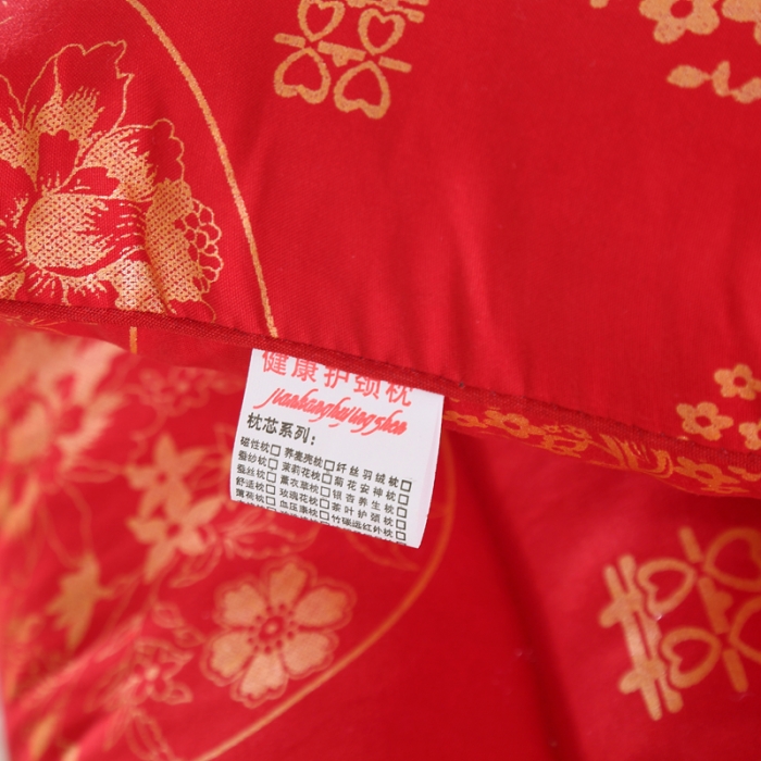 91家纺网 家纺一手货源 找家纺 锦绣万家 天长地久婚庆枕头双人枕芯情侣枕头大红