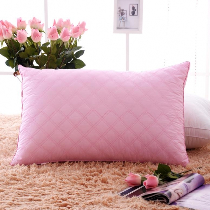 91家纺网 家纺一手货源 找家纺 （总）锦绣万家 方格格绗缝羽丝绒枕头枕芯