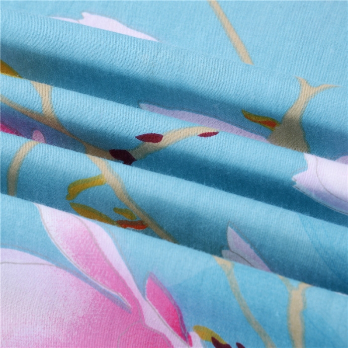 91家纺网 家纺一手货源 找家纺 双人枕套双人枕芯套纯棉枕套 花意满枝-蓝