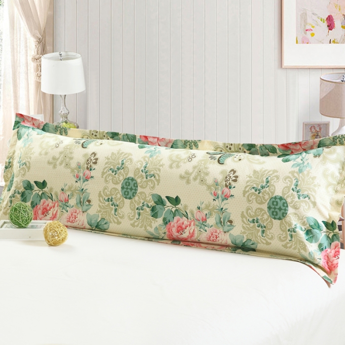 91家纺网 家纺一手货源 找家纺 全棉双人枕套双人枕头套纯棉枕套 花舞佳人