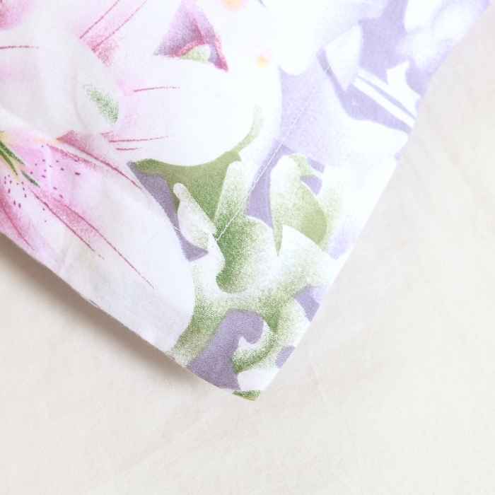 91家纺网 家纺一手货源 找家纺 全棉双人枕套双人枕芯套 纯棉枕套 紫色花海