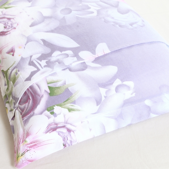 91家纺网 家纺一手货源 找家纺 全棉双人枕套双人枕芯套 纯棉枕套 紫色花海