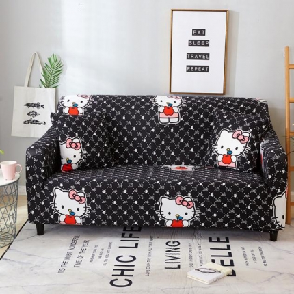 91家纺网 家纺一手货源 找家纺 兴妮雅家纺 2018新款卡通风格沙发套 KT猫