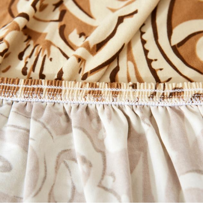 91家纺网 家纺一手货源 找家纺 兴妮雅家纺 2018新款小清新风格沙发套 凤尾咖