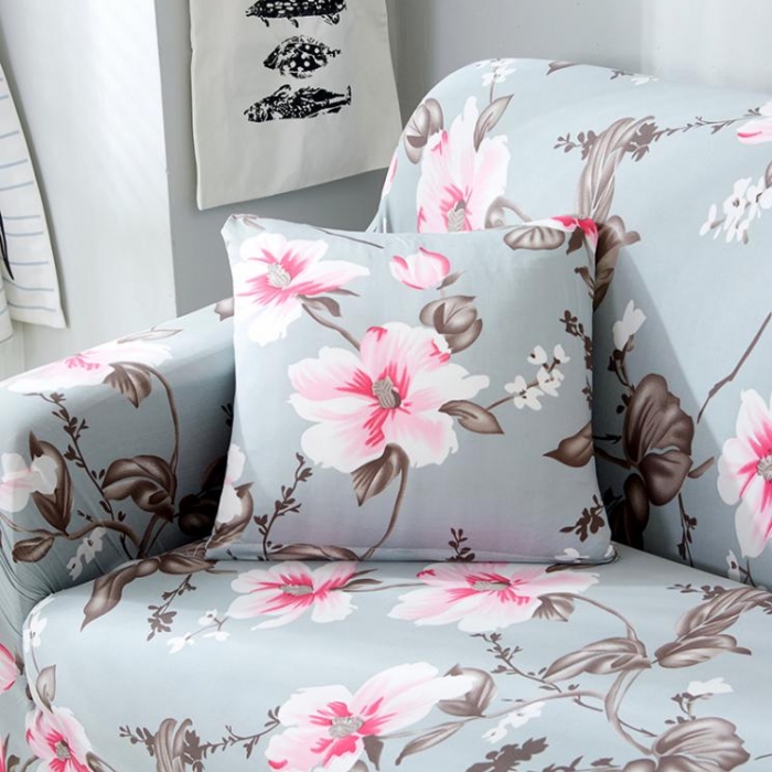 91家纺网 家纺一手货源 找家纺 兴妮雅家纺 2018新款小清新风格沙发套 荷塘月色