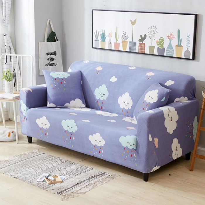 91家纺网 家纺一手货源 找家纺 兴妮雅家纺 2018新款小清新风格沙发套 云朵