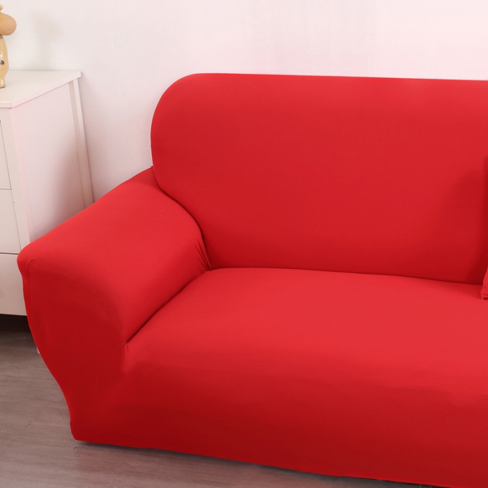 91家纺网 家纺一手货源 找家纺 兴妮雅家纺 2018新款纯色系列沙发套大红