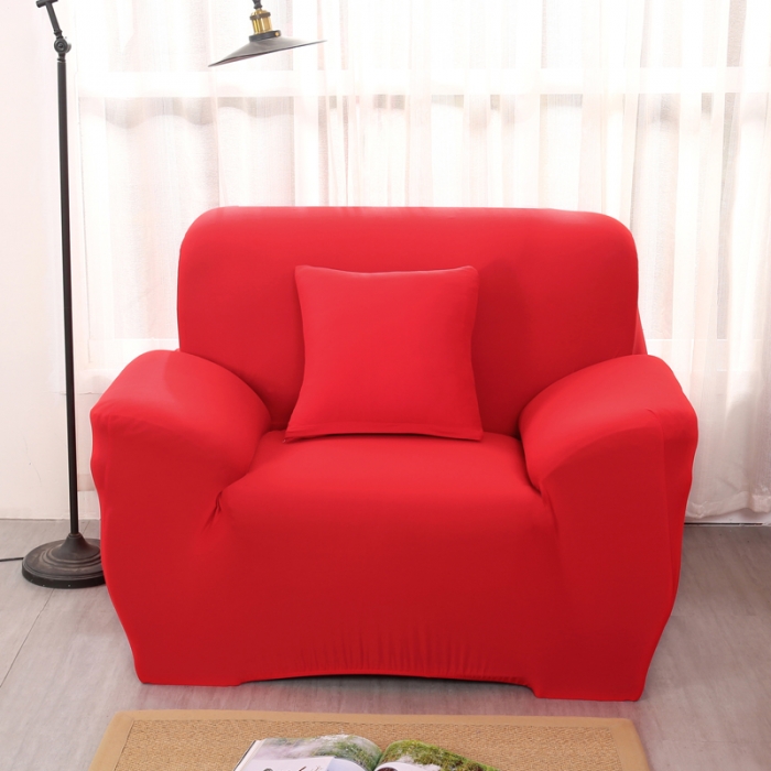 91家纺网 家纺一手货源 找家纺 兴妮雅家纺 2018新款纯色系列沙发套大红