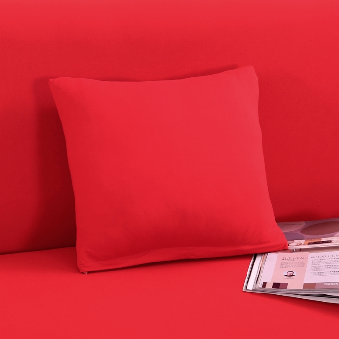 91家纺网 家纺一手货源 找家纺 兴妮雅家纺 2018新款纯色系列沙发套大红