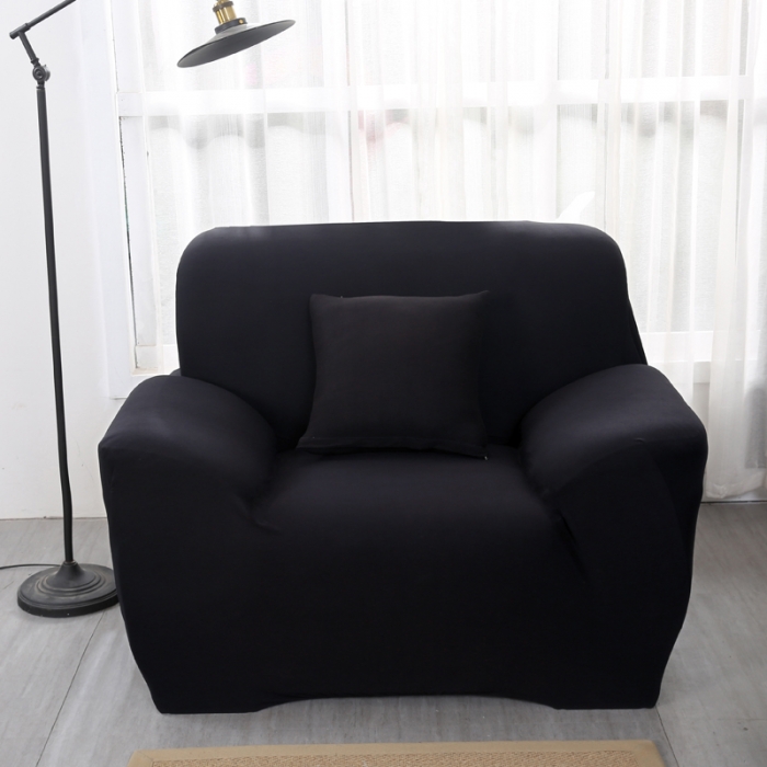 91家纺网 家纺一手货源 找家纺 兴妮雅家纺 2018新款纯色系列沙发套黑色