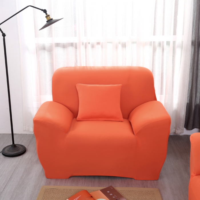 91家纺网 家纺一手货源 找家纺 兴妮雅家纺 2018新款纯色系列沙发套橘色