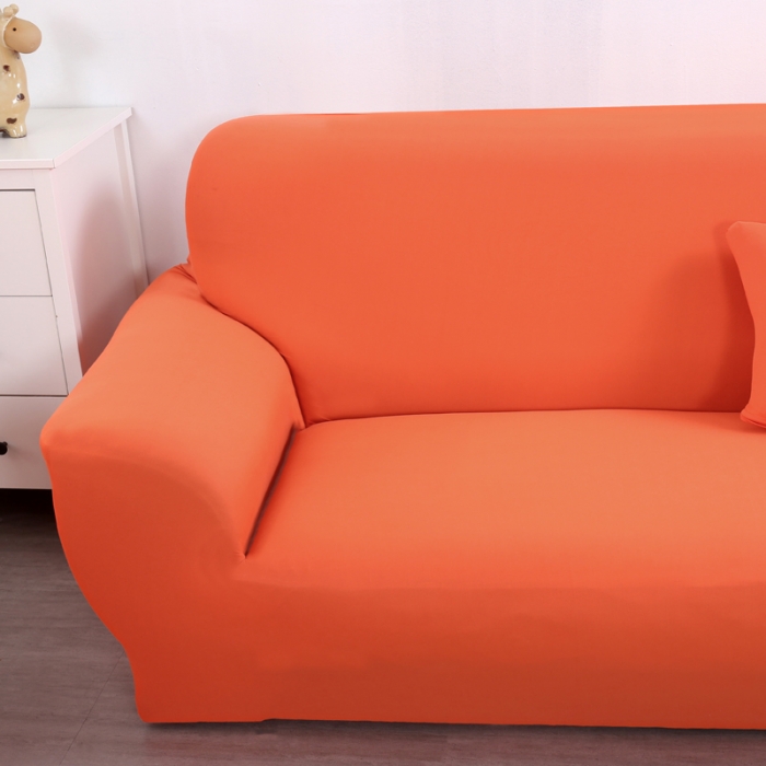 91家纺网 家纺一手货源 找家纺 兴妮雅家纺 2018新款纯色系列沙发套橘色