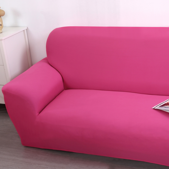 91家纺网 家纺一手货源 找家纺 兴妮雅家纺 2018新款纯色系列沙发套玫红