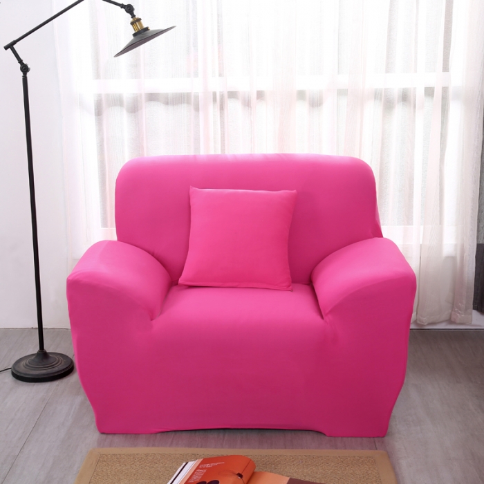 91家纺网 家纺一手货源 找家纺 兴妮雅家纺 2018新款纯色系列沙发套玫红