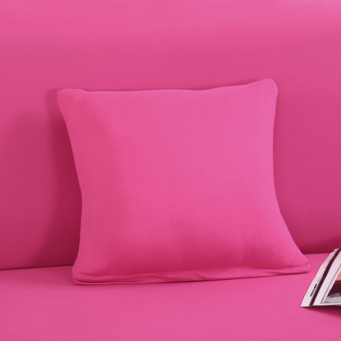 91家纺网 家纺一手货源 找家纺 兴妮雅家纺 2018新款纯色系列沙发套玫红