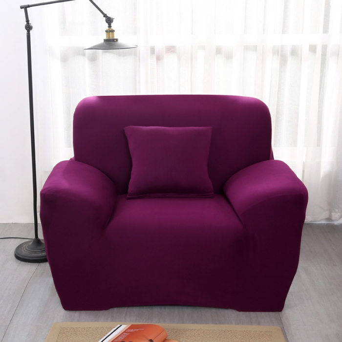 91家纺网 家纺一手货源 找家纺 兴妮雅家纺 2018新款纯色系列沙发套糖果紫