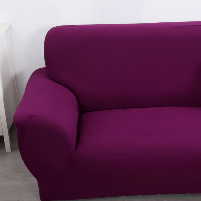 91家纺网 家纺一手货源 找家纺 兴妮雅家纺 2018新款纯色系列沙发套糖果紫