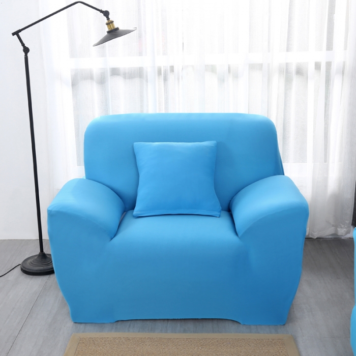 91家纺网 家纺一手货源 找家纺 兴妮雅家纺 2018新款纯色系列沙发套天蓝