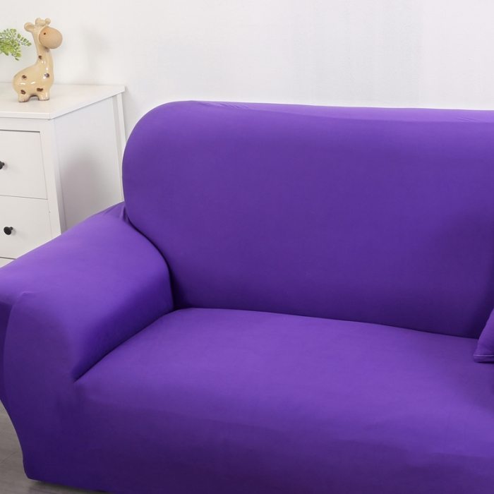 91家纺网 家纺一手货源 找家纺 兴妮雅家纺 2018新款纯色系列沙发套紫色