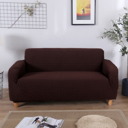 91家纺网 家纺一手货源 找家纺 兴妮雅家纺 2020新款提花牛奶丝双人沙发 咖啡色