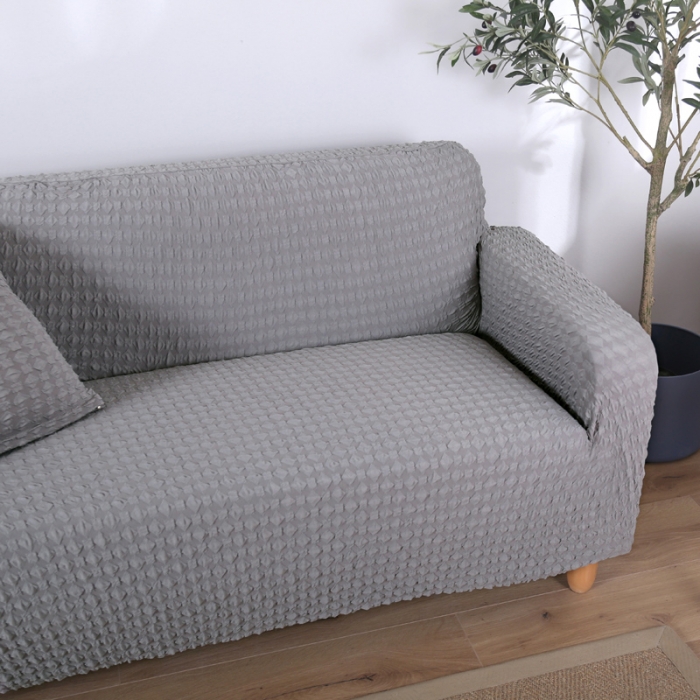 91家纺网 家纺一手货源 找家纺 兴妮雅家纺 2020新款提花牛奶丝双人沙发 灰色