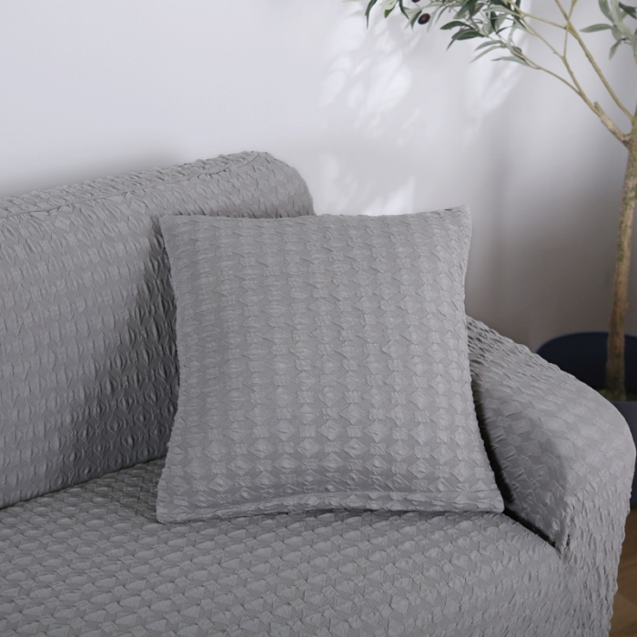 91家纺网 家纺一手货源 找家纺 兴妮雅家纺 2020新款提花牛奶丝双人沙发 灰色