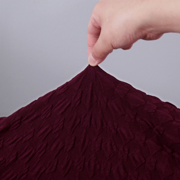 91家纺网 家纺一手货源 找家纺 兴妮雅家纺 2020新款提花牛奶丝双人沙发 酒红色