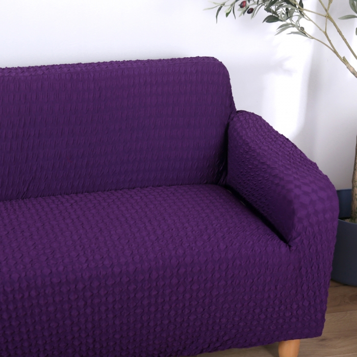 91家纺网 家纺一手货源 找家纺 兴妮雅家纺 2020新款提花牛奶丝双人沙发 紫色