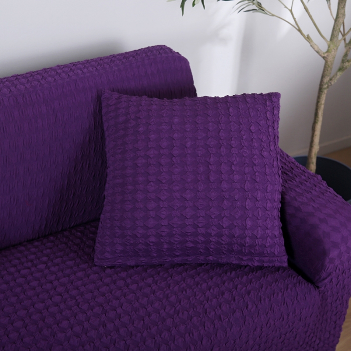 91家纺网 家纺一手货源 找家纺 兴妮雅家纺 2020新款提花牛奶丝双人沙发 紫色