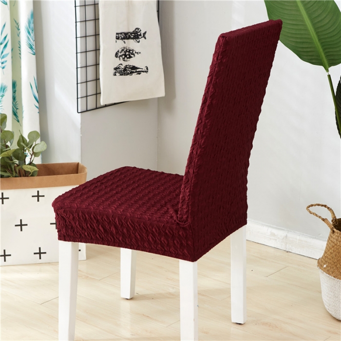 91家纺网 家纺一手货源 找家纺 兴妮雅家纺 2020新款提花牛奶丝椅子套 酒红色