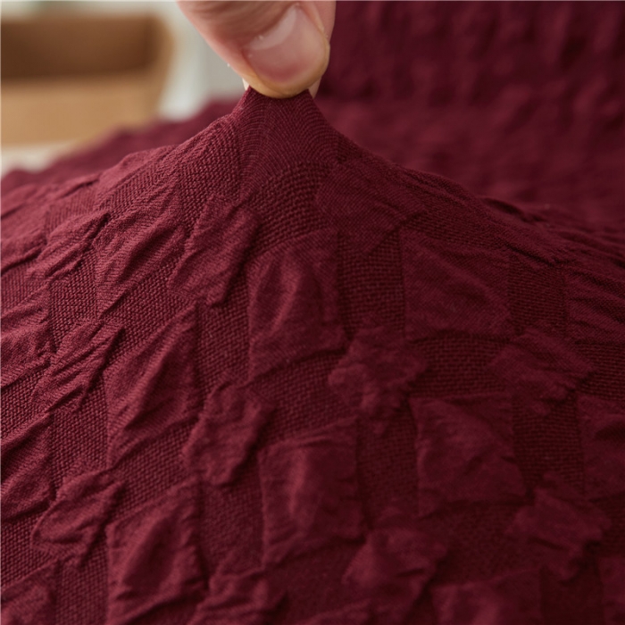 91家纺网 家纺一手货源 找家纺 兴妮雅家纺 2020新款提花牛奶丝椅子套 酒红色