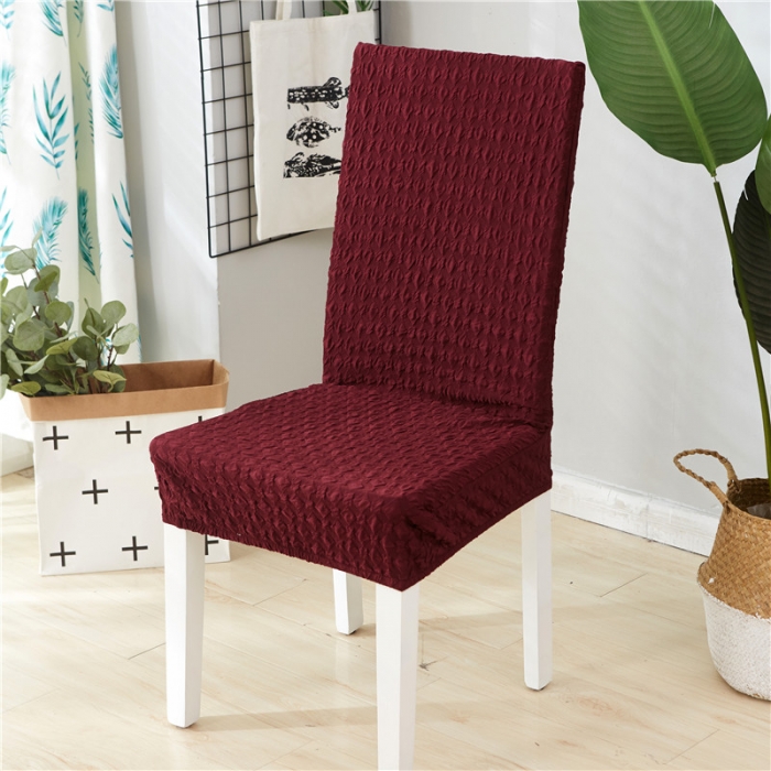 91家纺网 家纺一手货源 找家纺 兴妮雅家纺 2020新款提花牛奶丝椅子套 酒红色