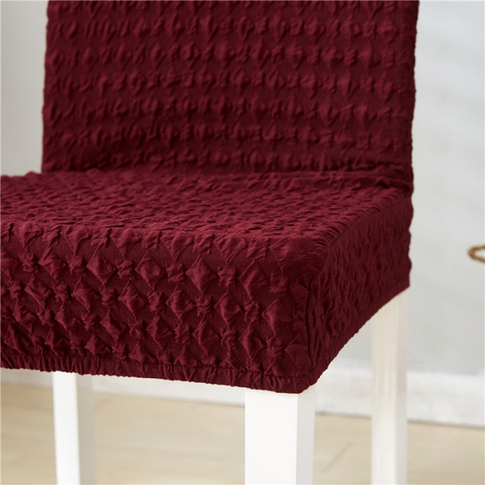 91家纺网 家纺一手货源 找家纺 兴妮雅家纺 2020新款提花牛奶丝椅子套 酒红色