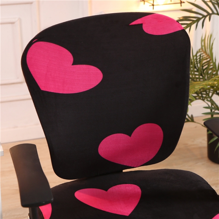 91家纺网 家纺一手货源 找家纺 兴妮雅  2020新款厚款分体椅套 绒布款爱心