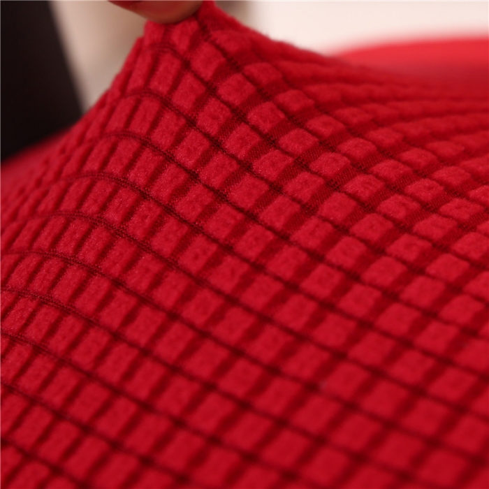 91家纺网 家纺一手货源 找家纺 兴妮雅  2020新款厚款分体椅套 玉米绒大红