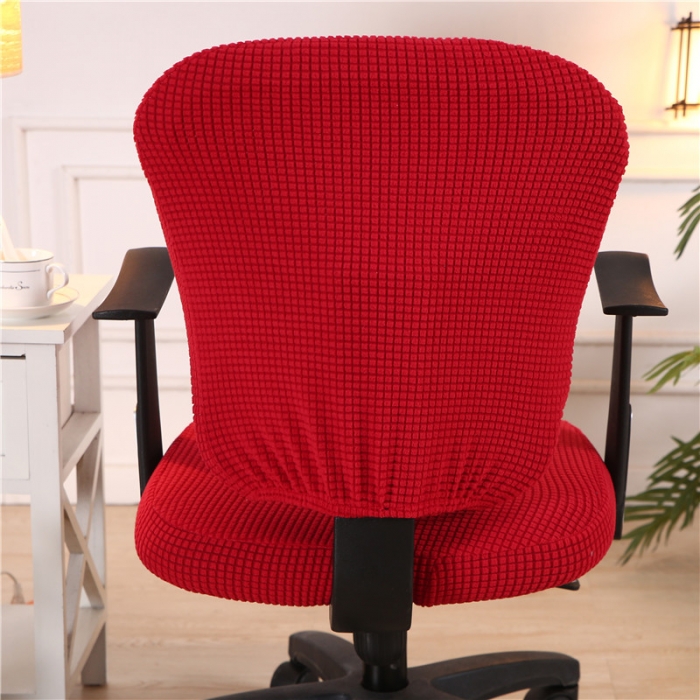 91家纺网 家纺一手货源 找家纺 兴妮雅  2020新款厚款分体椅套 玉米绒大红