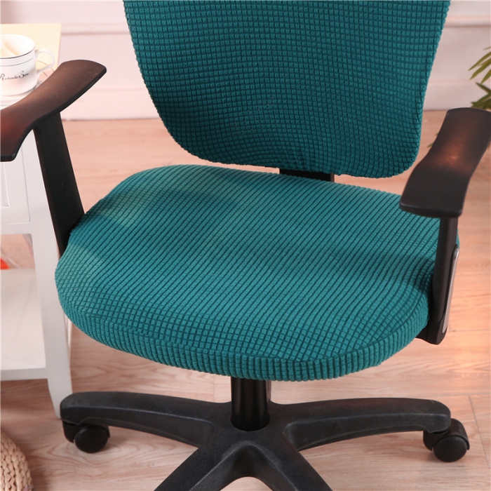 91家纺网 家纺一手货源 找家纺 兴妮雅  2020新款厚款分体椅套 玉米绒墨绿